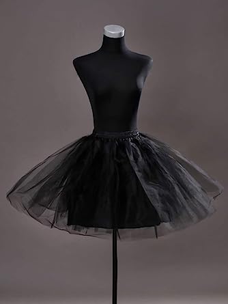 Photo 1 of SATINIOR Petticoat 3 Layers Hoopless Crinoline Kids Flower Girl Underskirt (Black)
