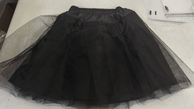 Photo 2 of SATINIOR Petticoat 3 Layers Hoopless Crinoline Kids Flower Girl Underskirt (Black)
