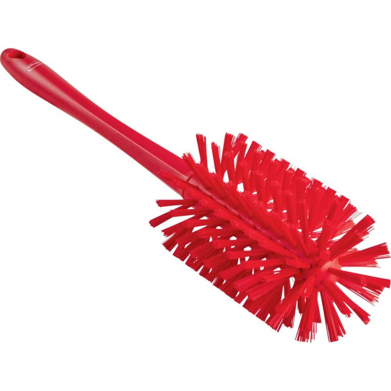 Photo 1 of Vikan Ø3.5" One-Piece Pipe Brush- Medium/Stiff, Red
