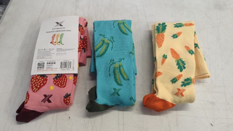 Photo 2 of Fruity Fun Knee High Compression Socks - 3 ASST STYLES
