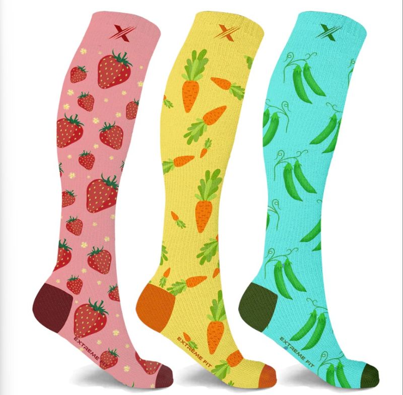 Photo 1 of Fruity Fun Knee High Compression Socks - 3 ASST STYLES
