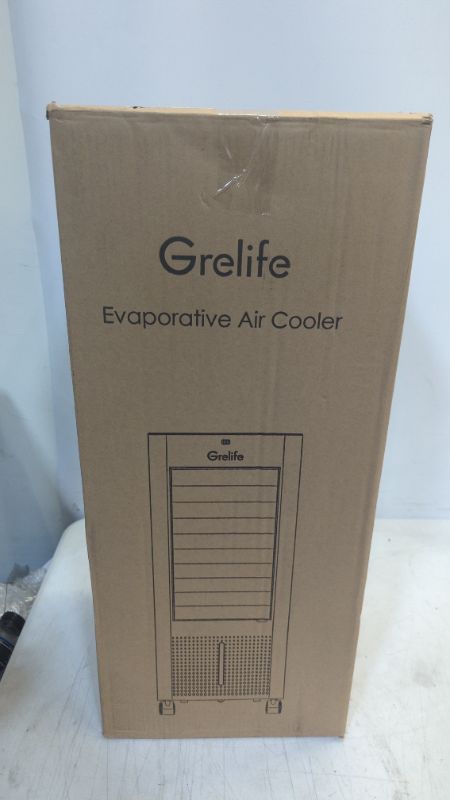 Photo 2 of Grelife Portable Evaporative Air Cooler, 3-IN-1 Air Cooler with Fan &Humidifier, Oscillation Swamp Cooler with 3 Wind Speeds, 3 Modes, 4 Ice Packs, 12H Timer, Remote, for Bedroom Office Home Garage
