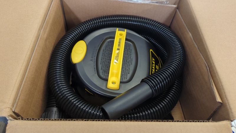 Photo 2 of Stanley - SL18129 Wet/Dry Vacuum, 4 Gallon, 4 Horsepower, Stainless Steel Tank Silver+yellow