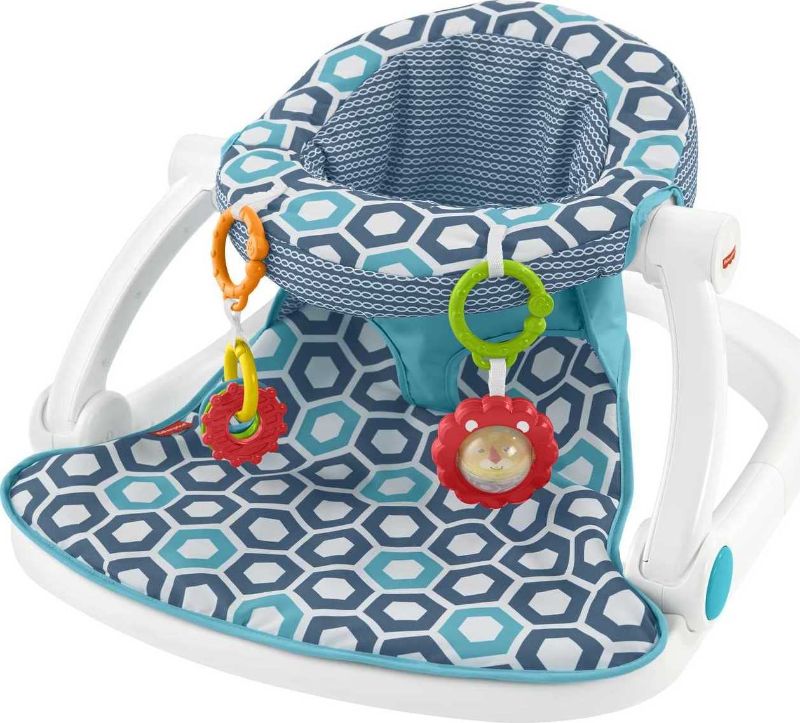 Photo 1 of Fisher-Price Portable Baby Chair, Sit-Me-Up Floor Seat with 2 Removable Toys & Washable Seat Pad, Honeycomb [Amazon Exclusive]
