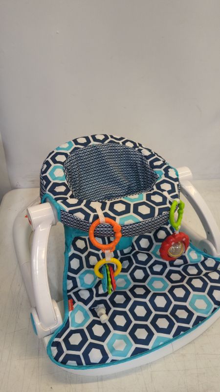 Photo 3 of Fisher-Price Portable Baby Chair, Sit-Me-Up Floor Seat with 2 Removable Toys & Washable Seat Pad, Honeycomb [Amazon Exclusive]
