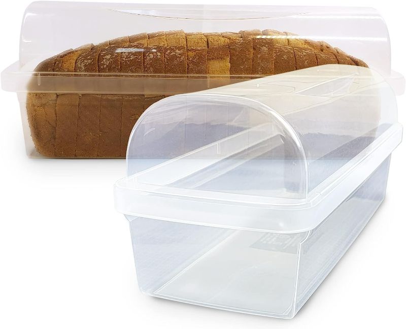 Photo 1 of Kitchen Discovery Plastic Bread Box Container Bread Box Plastic Storage - Plastic Bread Holder for Keeping Flavor and Freshness - Preserve Bread Up To 5 Days
