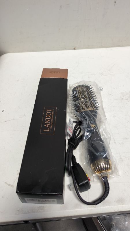Photo 2 of LANDOT Hair Blow Dryer Brush and Volumizer, One-Step Hot Air Brush for Drying, Straightening, Volumizing Gold