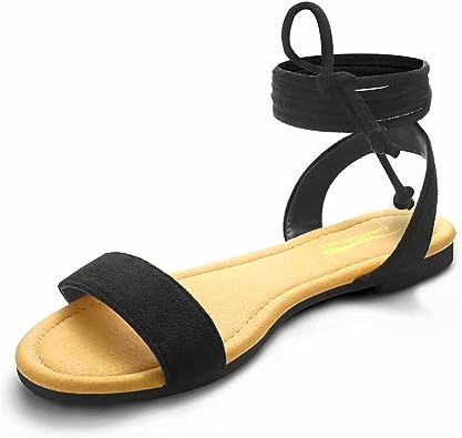 Photo 1 of Sandals for Women - Womens Comfortable Open Toe Ankle Wrap Lace Up Flat Sandals - Women’s Sandal Ankle Tie Up Shoes SIZE 7