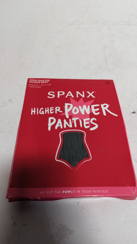 Photo 2 of Spanx Higher Power Panties - Targeted Shapewear Durable, Breathable Tummy Control Medium Very Blackl