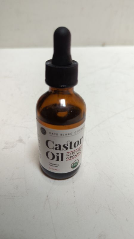 Photo 2 of Castor Oil (2oz), USDA Certified Organic, 100% Pure, Cold Pressed, Hexane Free by Kate Blanc Cosmetics. Stimulate Growth for Eyelashes, Eyebrows, Hair. Skin Moisturizer & Hair Treatment Starter Kit 2 Fl Oz (Pack of 1)