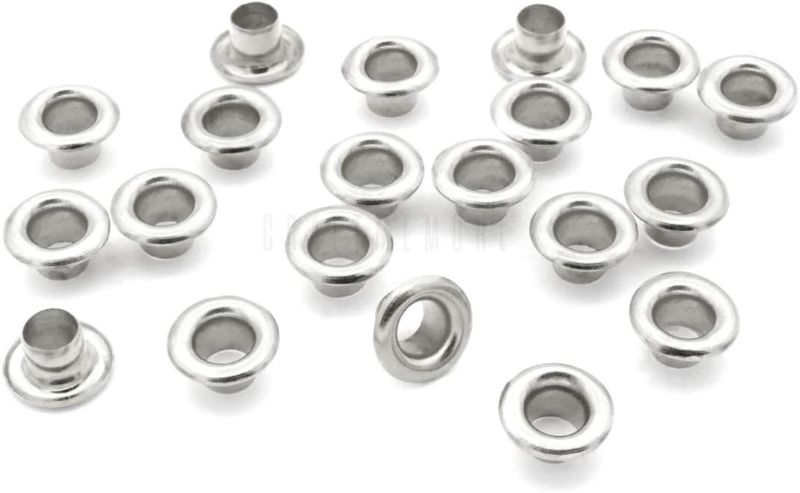 Photo 1 of CRAFTMEMORE 100 PCS Quality Stainless Steel Grommets Eyelets for Clothing, Bead Cores, Canvas, Shoes (2 mm (no washers))
