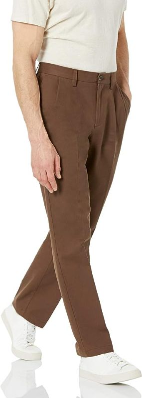 Photo 1 of Amazon Essentials Men's Classic-Fit Wrinkle-Resistant Pleated Chino Pant (Available in Big & Tall)
