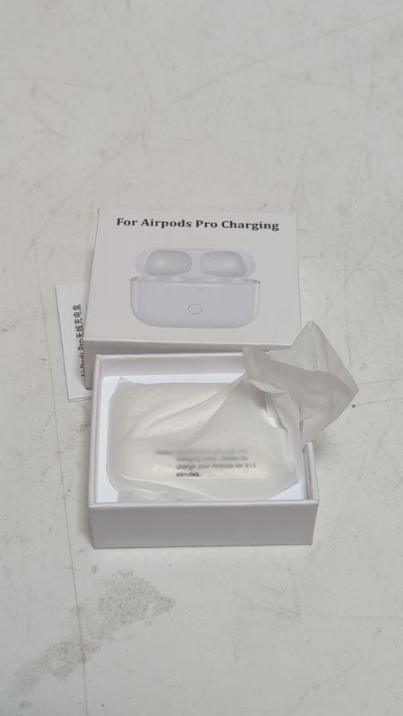 Photo 2 of Wireless Charging Case for Air pod pro, Charger Case Replacement with Sync Button and Built-in 660 mAH Battery, No Earbuds Include (White pro 1)
