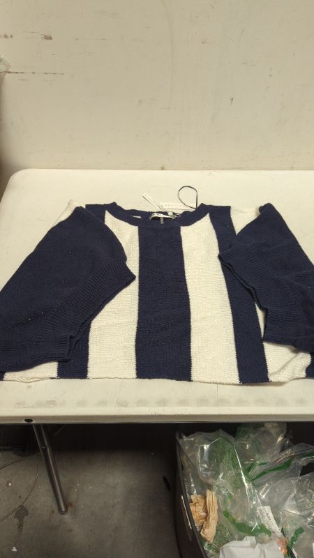 Photo 1 of TRINA TURK Blue And White XL Sweater