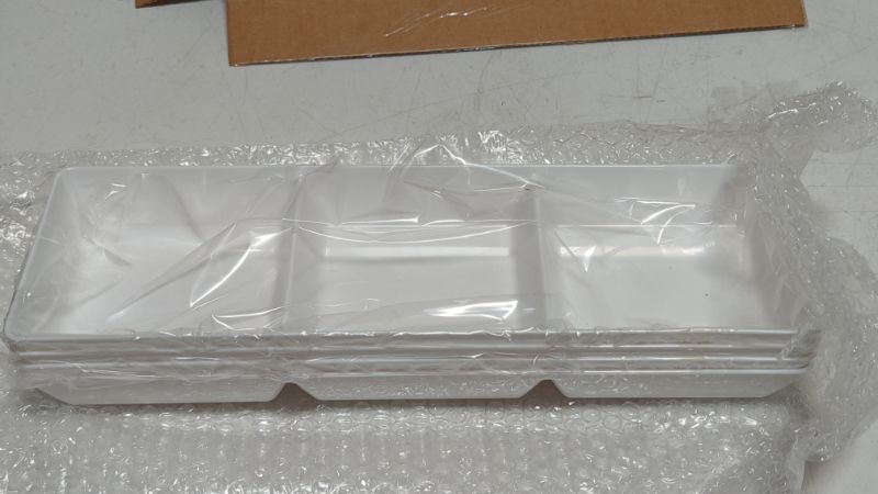 Photo 2 of Avant 3-Compartment Plastic Appetizer Serving Tray Set of 4 White