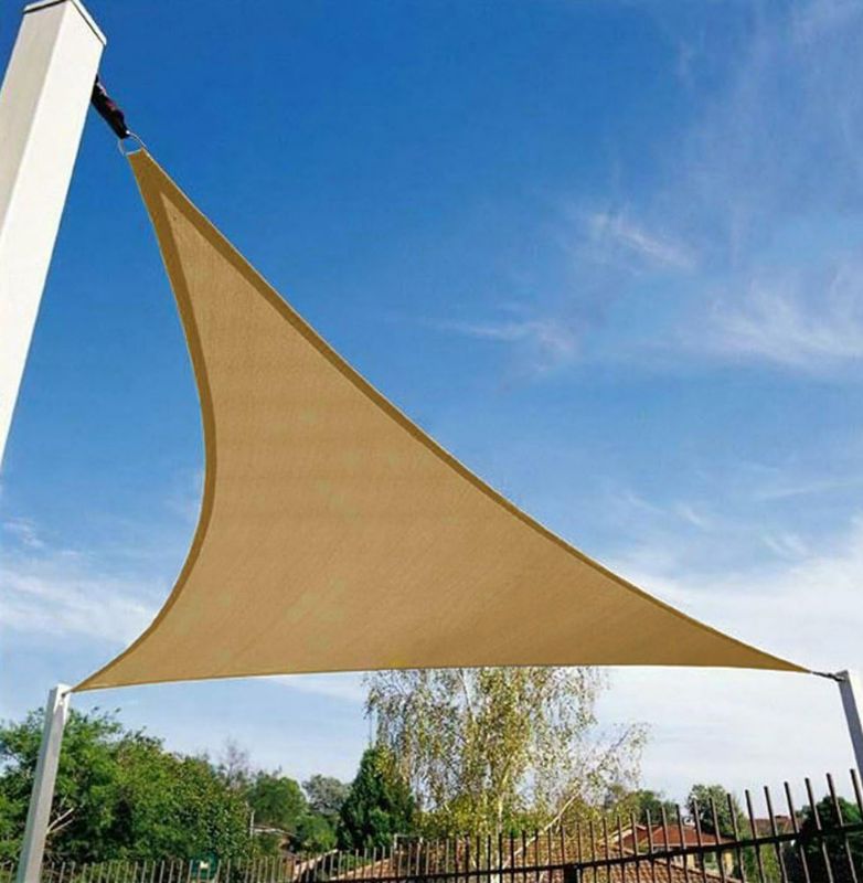 Photo 1 of 12' x 12' x 12' Sun Shade Sail Triangle for Patio Yard Deck Pergola Outdoor Sun Sail Shade UV Block Sunshade Sand Color
