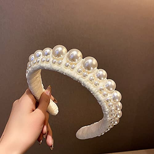 Photo 1 of Wiwpar Headbands for Women Pearl Head Bands Hair Accessories No Slip Fashion Cute Headband for Women White
