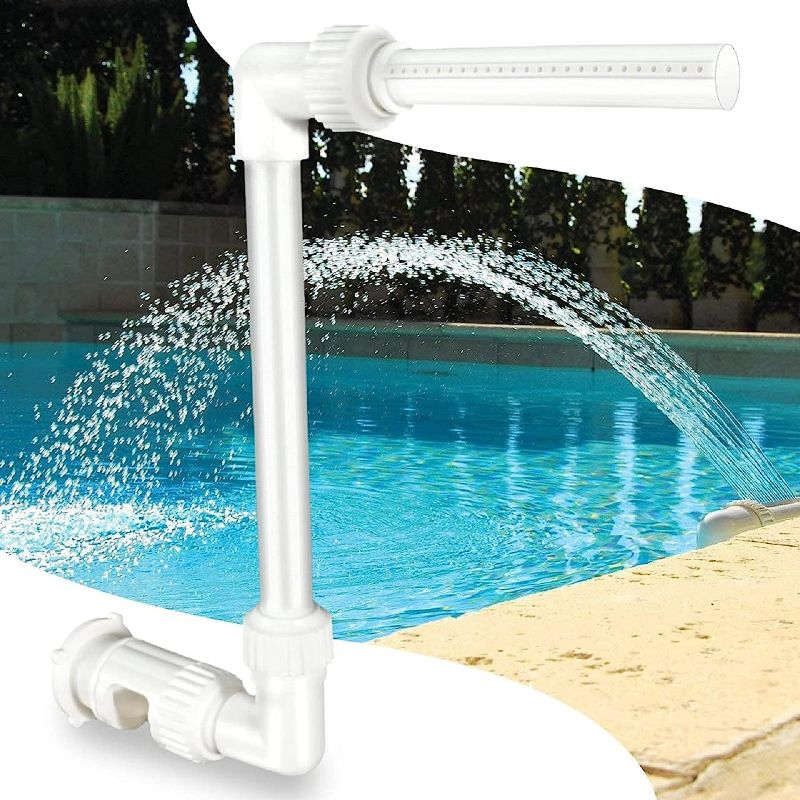 Photo 1 of Swimming Pool Spa Waterfall Pool Fountain Spray Water Accessories Fun Sprinklers for Above Inground Pools Backyard Outdoor Decor (White (Classic))
