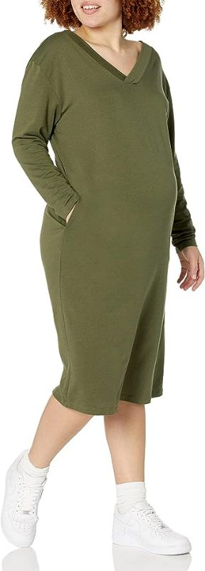 Photo 1 of Amazon Essentials Women's Maternity V-Neck Relaxed Fit Sweatshirt Dress Size L
