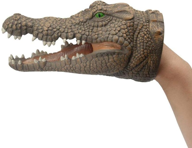 Photo 1 of Gemini&Genius Crocodile Hand Puppet Toys Funny & Scared Alligator Head Puppets in Home, Stage and Class Role Play Toy for Kids and Toddlers
