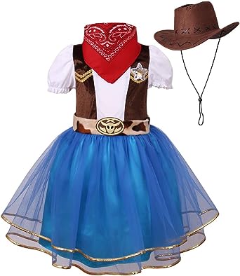 Photo 1 of yolsun Halloween cowgirl costume for girls Funny Holiday Party Princess Dress Up Size 7-8Y