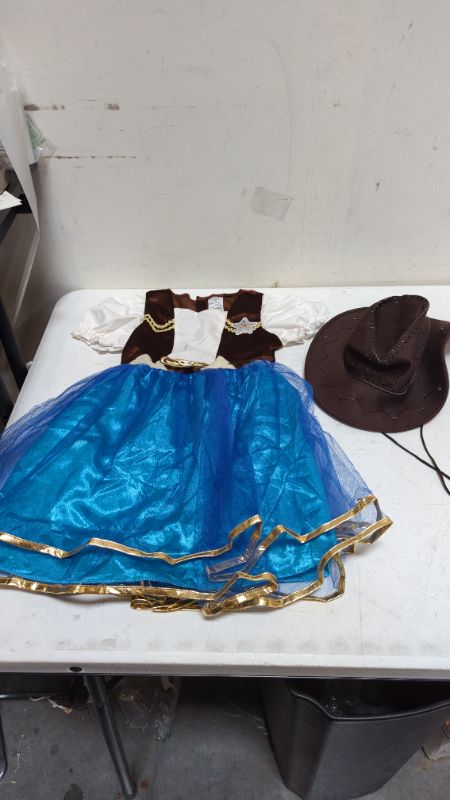 Photo 2 of yolsun Halloween cowgirl costume for girls Funny Holiday Party Princess Dress Up Size 7-8Y