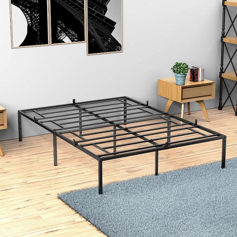 Photo 1 of coucheta Full Metal Platform Bed Frame with Sturdy Steel Bed Slats,Mattress Foundation No Box Spring Needed Large Storage Space Easy to Assemble Non-Shaking and Non-Noise Black (Full)
