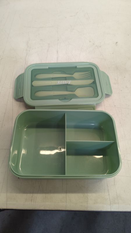 Photo 2 of Bento Box For Adults Kids, 1100ML Lunch Container Bento Boxes With Built-in Utensil Set, Leakproof,Dishwasher Micro-Wave Safe(Mint Green)
