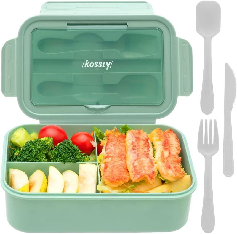 Photo 1 of Bento Box For Adults Kids, 1100ML Lunch Container Bento Boxes With Built-in Utensil Set, Leakproof,Dishwasher Micro-Wave Safe(Mint Green)
