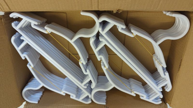 Photo 2 of GoodtoU Baby Hangers for Closet 60Pack White Baby Clothes Hangers Bulk Kids Plastic Hangers Toddler Hangers Plastic Infant Hangers for Closet