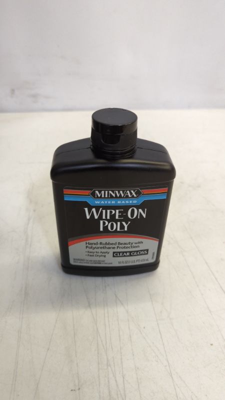 Photo 2 of Minwax 409160000 Wipe-On Poly, Pint, Gloss (Water Based) Gloss (Water Based) Pint