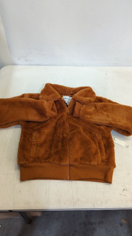 Photo 2 of Amazon Essentials Girls and Toddlers' Faux Fur Jacket Medium Light Brown