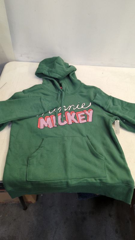 Photo 2 of Amazon Essentials Disney | Marvel | Star Wars | Princess Women's Fleece Pullover Hoodie Sweatshirts (Available in Plus Size) Medium Green Mickey