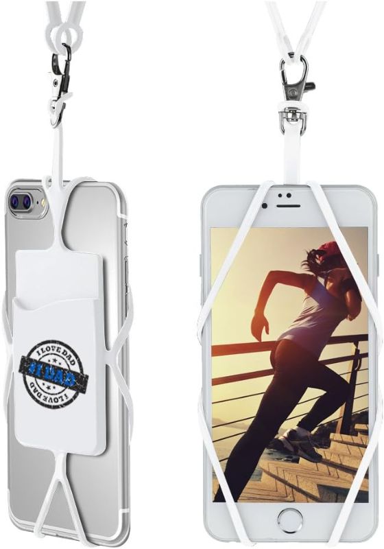 Photo 1 of Gear Beast Universal Cell Phone Lanyard Compatible with iPhone, Galaxy & Most Smartphones Includes Phone Case Holder with Card Pocket, Silicone Neck Strap
