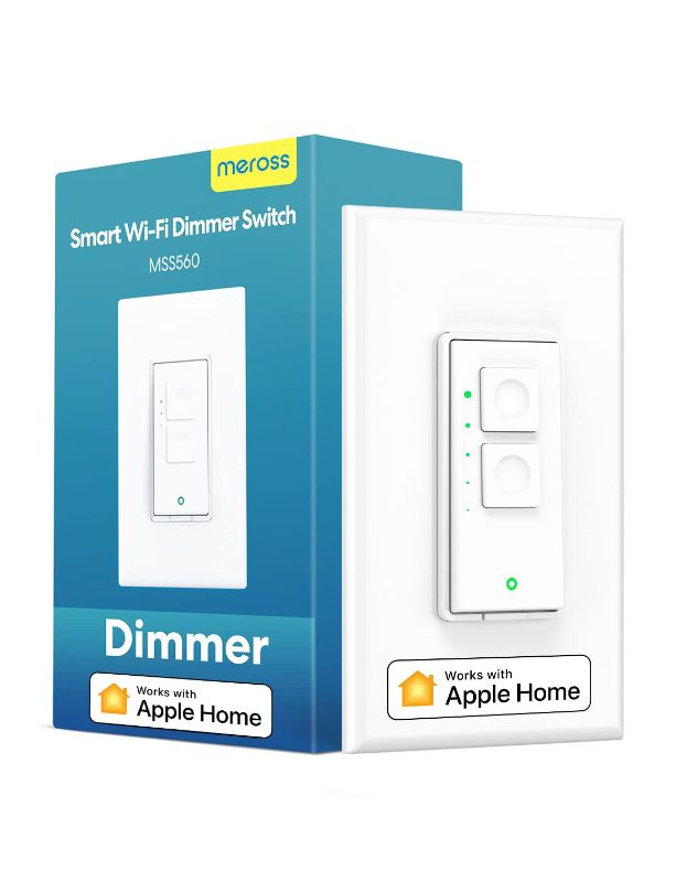 Photo 1 of Meross Smart Dimmer Switch Single Pole Supports Apple HomeKit, Alexa Google Assistant & SmartThings, 2.4GHz WiFi Light Switch for Dimmable LED, Neutral Wire Required, Remote Control Schedule, 1 Pack
