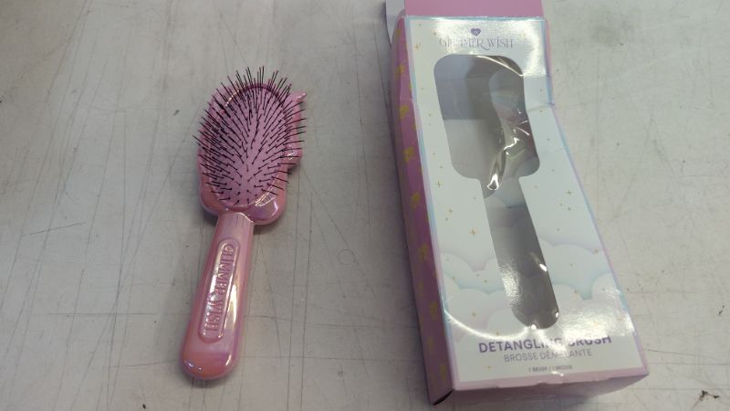 Photo 2 of Glimmer Wish Unicorn Detangling Hair Brush for Kids - Anti Frizz and Anti Static - Soft and Long Bristles to Help Detangle With Ease - Gentle on Hair Unicorn Hair Brush