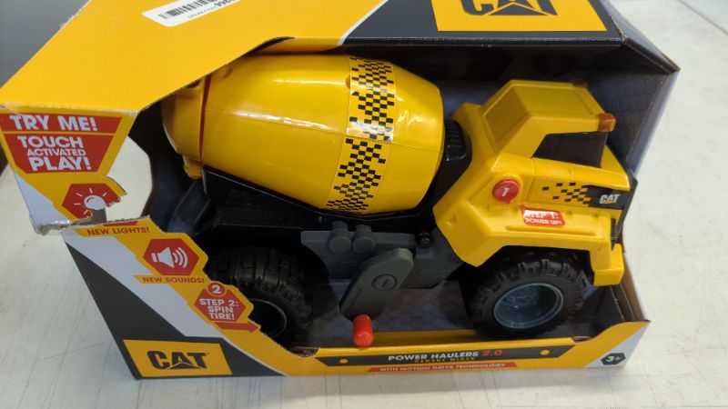 Photo 2 of CatToysOfficial Cat Construction Power Haulers 2.0 Cement Mixer, Yellow, 11.5 Inches CAT Power Haulers 2.0 Cement Mixer