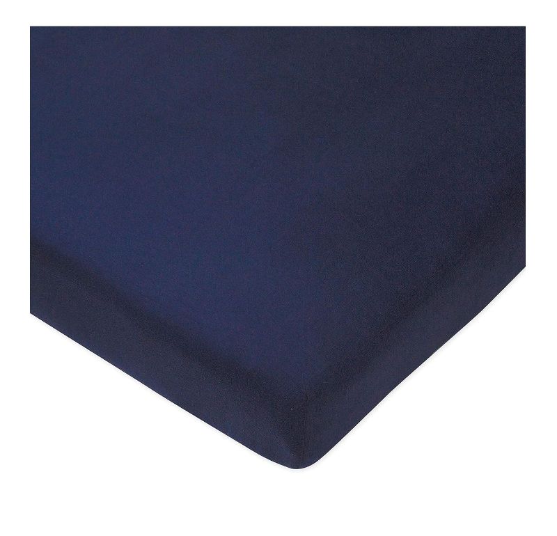 Photo 1 of HonestBaby Organic Cotton Fitted Crib Sheet, Navy, One Size
