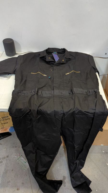 Photo 2 of Kolossus Coveralls for Men Short Sleeve – Blended – Zippered – Pockets – Jumpsuit for Men 3X-Large Black