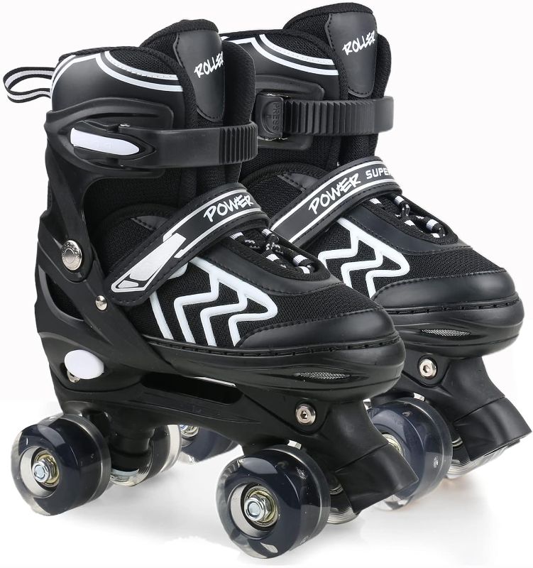 Photo 1 of Kids Roller Skates for Boys and Girls, Women and Men, 4 Size Adjustable Adult Kids Roller Skates Outdoor Indoor, Patines para Niñas Niños with Light up Wheels Size Small