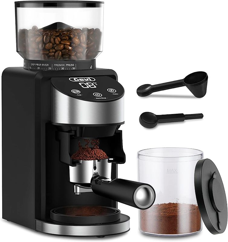 Photo 1 of Gevi Burr Coffee Grinder, Adjustable Burr Mill with 35 Precise Grind Settings, Electric Coffee Grinder for Espresso/Drip/Percolator/French Press/American/Turkish Coffee Makers, 120V/200W, Black
