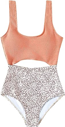 Photo 1 of Floerns Women's Bathing Suit High Waisted Cut Out Monokini One Piece Swimsuit
