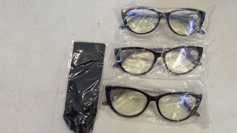 Photo 2 of CRGATV 3 Pack Reading Glasses Blue Light Blocking Stylish Cat Eye Computer Readers Anti Eyestrain & Glare for Women
