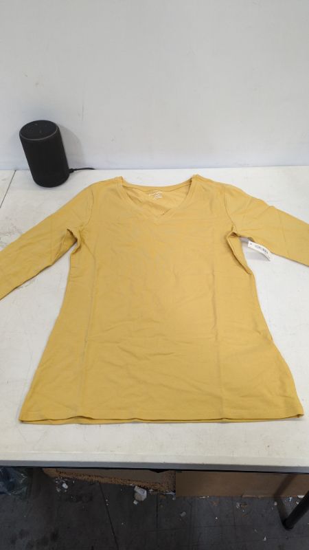 Photo 2 of Amazon Essentials Women's Classic-Fit 3/4 Sleeve V-Neck T-Shirt (Available in Plus Size), Multipacks 1 Dark Yellow Small