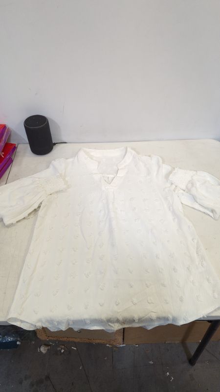 Photo 1 of V Neck Frill Puffy Long Sleeve Blouse Size Medium