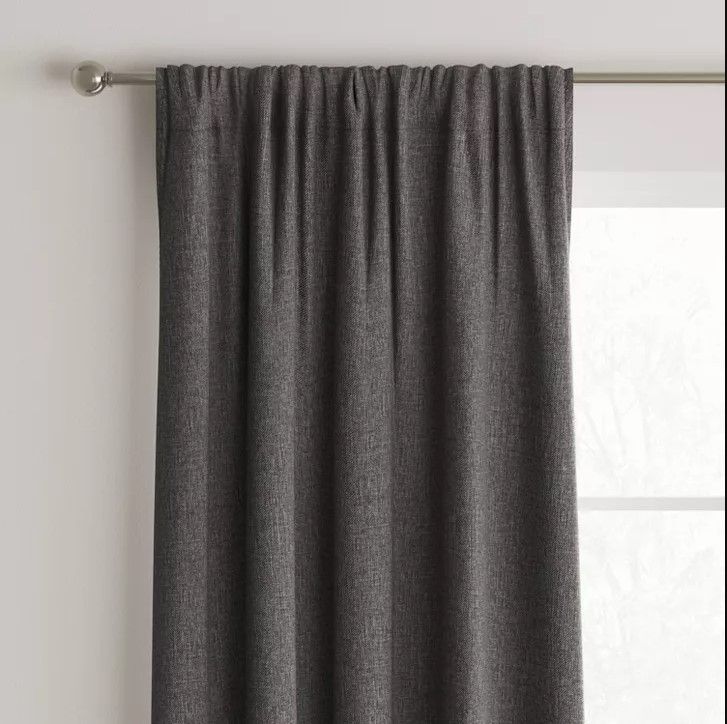 Photo 1 of 1pc Room Darkening Heathered Window Curtain Panel - Room Essentials™

