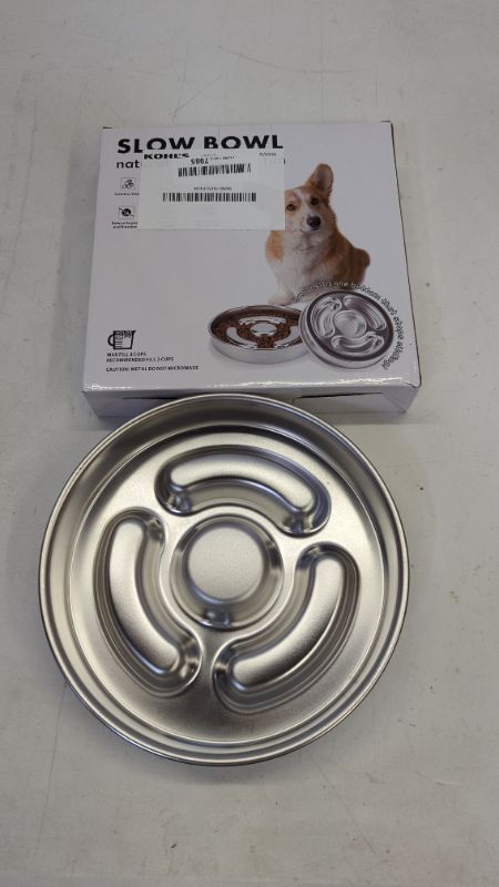 Photo 2 of AIPERRO Slow Feeder Dog Bowl Stainless Steel, 2 Cups Metal Non-Slip Dog Food Bowls, Dog Water Bowl for Small & Medium Sized Dogs, Fun Bloat Stop Pet Bowl for Fast Eaters, Slows Down Pets Eating 2 Cups/ 1.6" Deep (Max 4Cups)