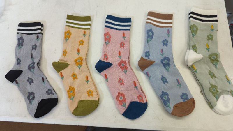 Photo 1 of 5 Pair Flower Socks  