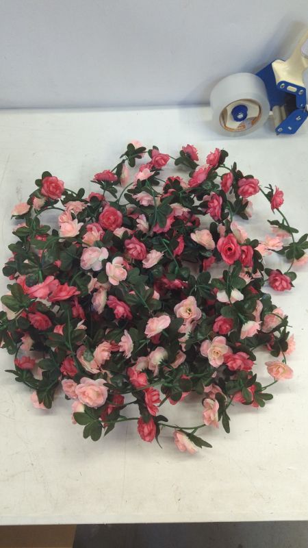 Photo 2 of 4 Pieces Artificial Rose Garland Hanging Garland for Hotel Wedding Home Party Garden DIY Crafts
