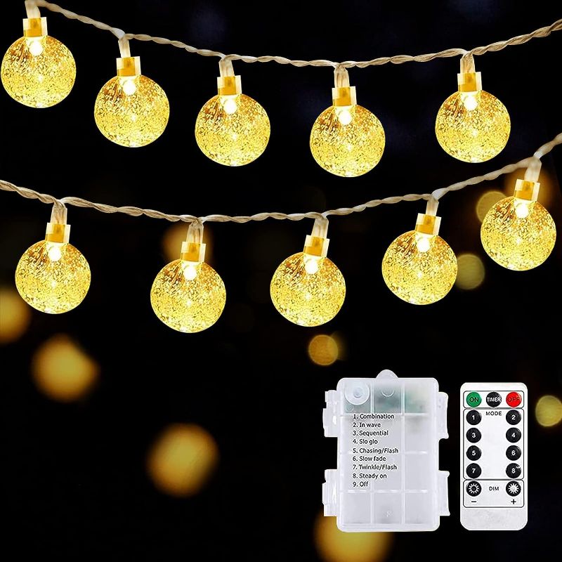 Photo 1 of Globe String Lights Battery Operated Christmas Lights,1 Pack Twinkle String Light, Indoor Outdoor Patio Bedroom Christmas Tree Tent Decor
